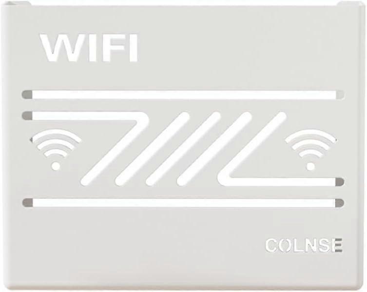 Wall Mounted Wi-Fi Router Storage Box, Decorative Wall Shelf, Wall Decor, Multi-Function for Router, Cable Organizer, White
