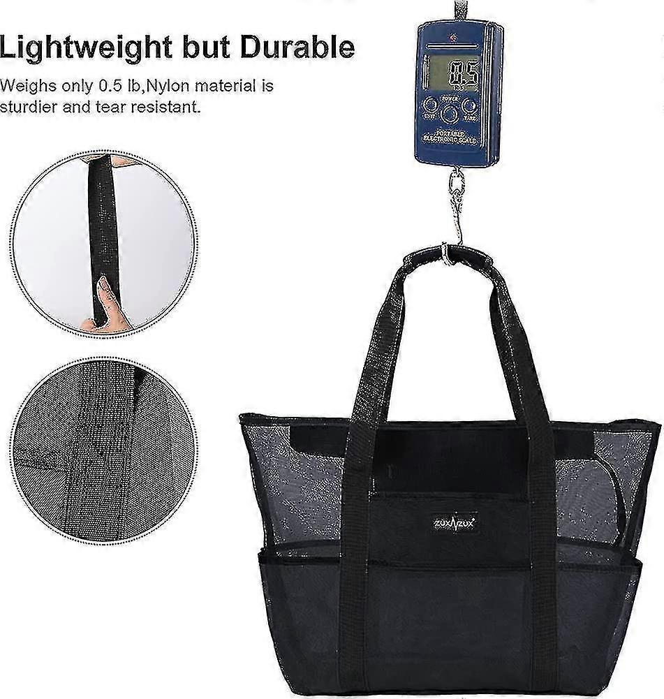 38l Large Mesh Beach Bag With Zipper