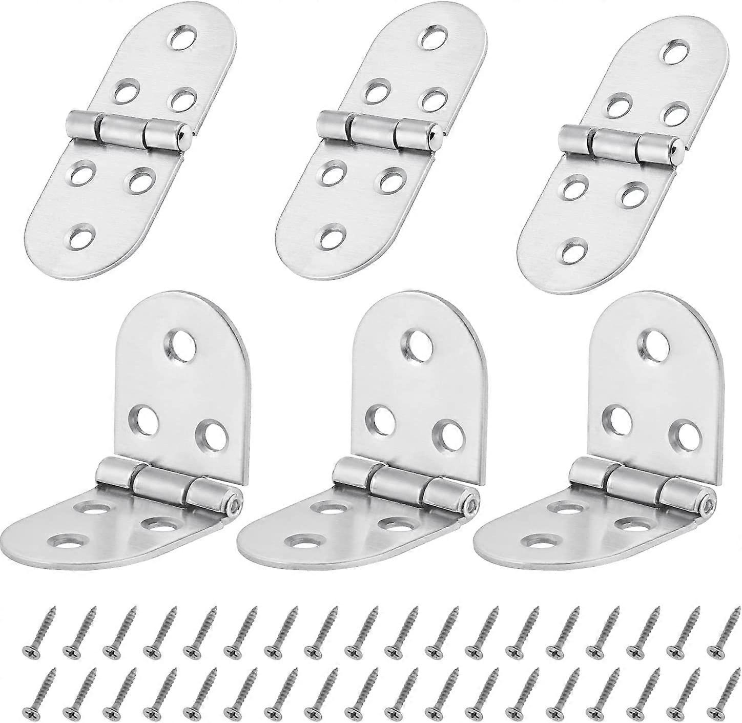 6PCS Folding Hinge Metal Edge Cabinet Butt Hinge 270 Degree Folding Table Hinge