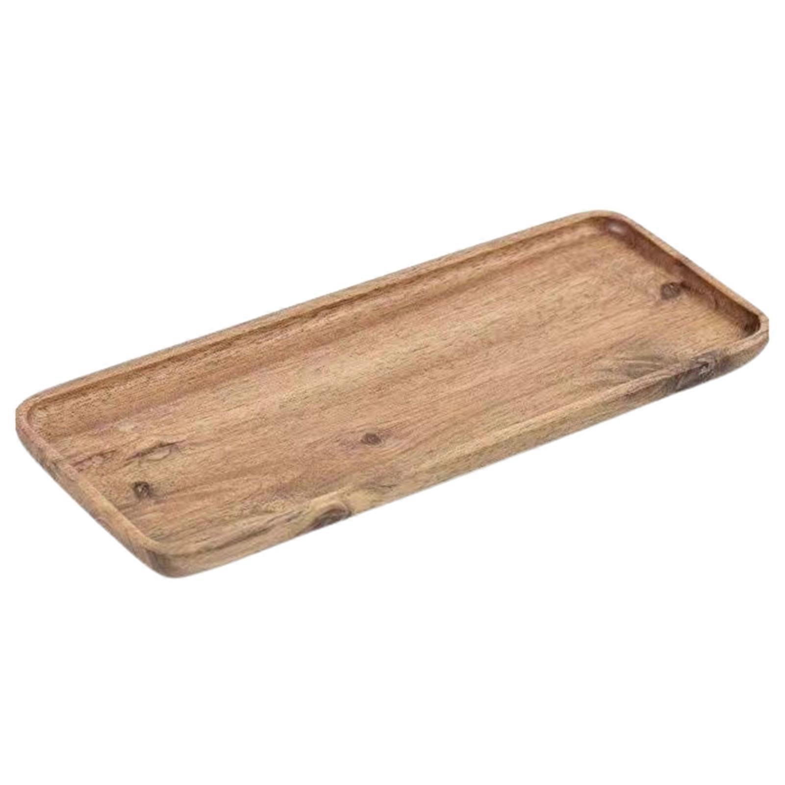 Storage Tray Multipurpose Serving Food Drinks Rectangle Teaware Dessert Candy Fruit Bread Solid Wood Plate for Home  KAESI