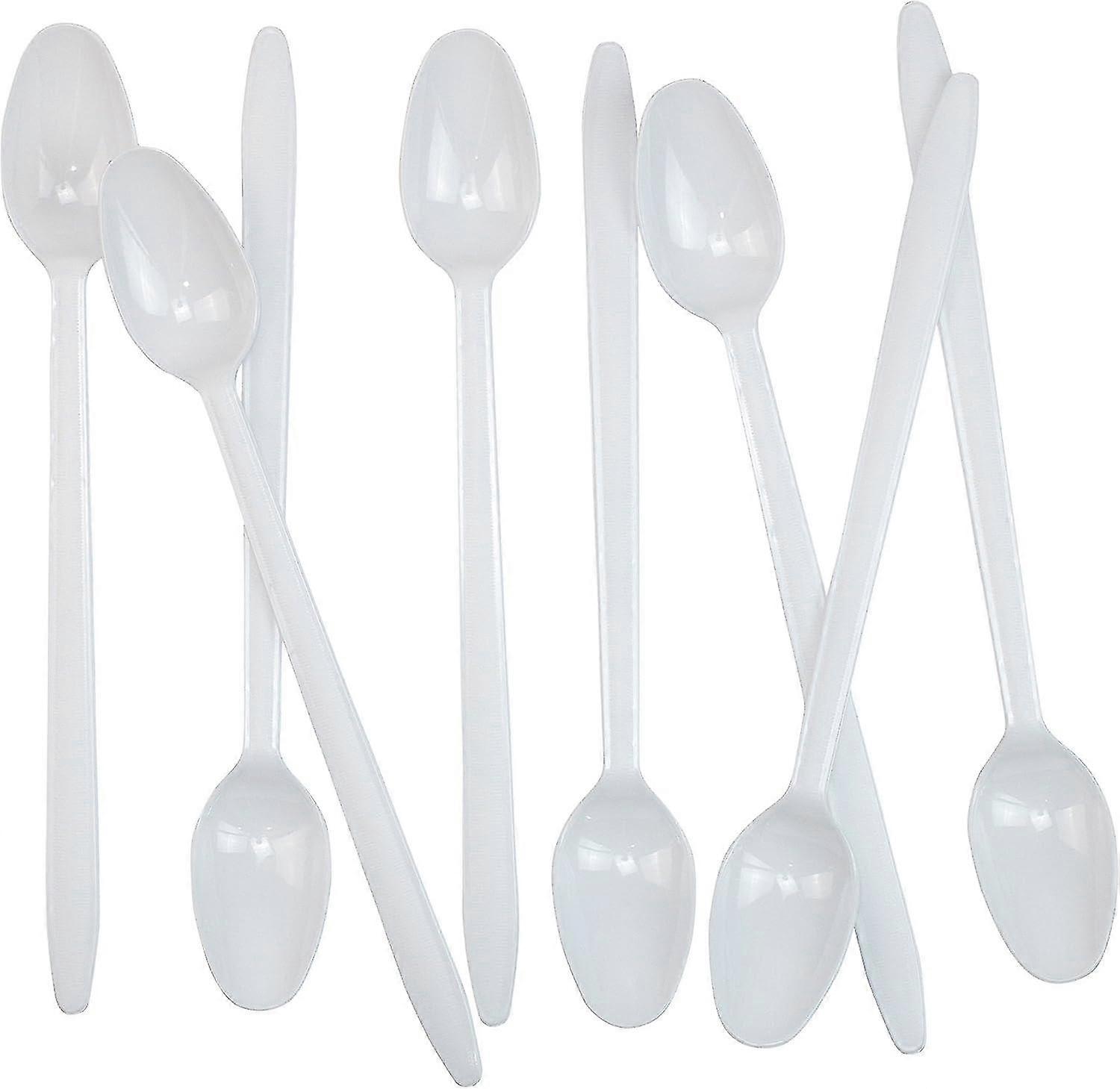 Althee 8 "ملاعق طويلة من الصودا / مثلجات (أبيض ، 100) لهدية الحفلات (-Z