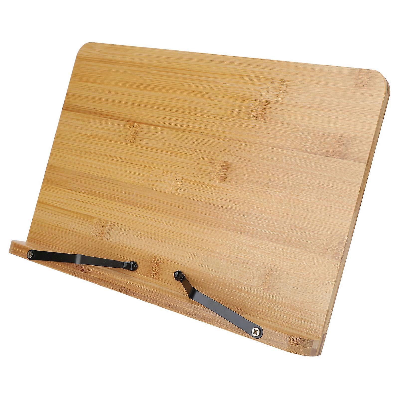 Bamboo Book Stand Foldable Reading Holder 5 Adjustable Height for Tablet Textbook Music Document