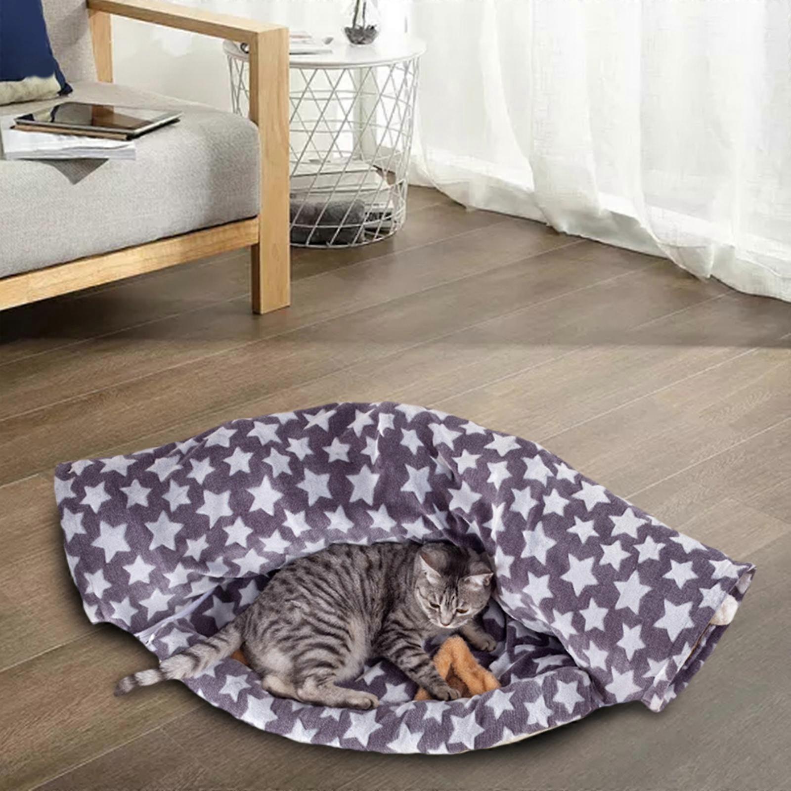 Cat Tunnel Bed for Indoor Cats Tunnel Tube with Removable Sleeping Mat