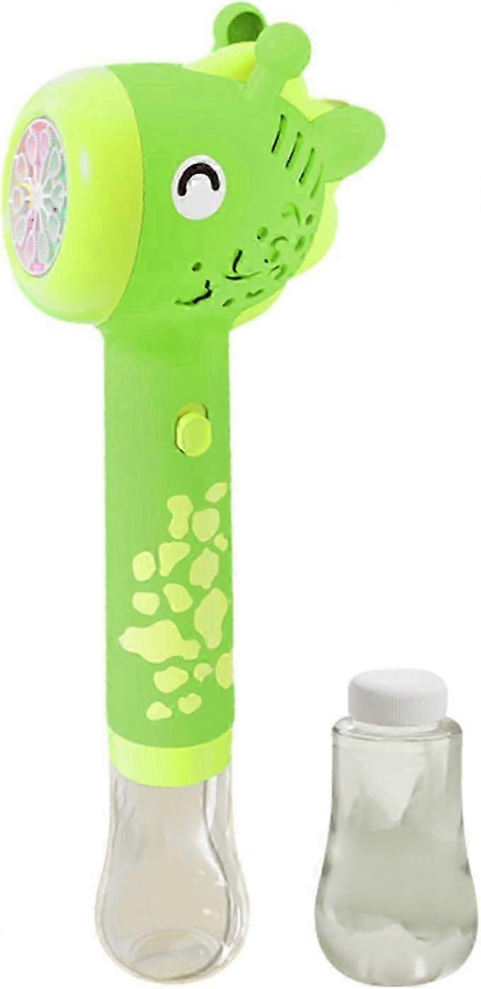 Animal Bubble Blower Wand with Solution Giraffe Bubble Machine Maker with Light 10 Hole Light Up Automatic Bubble Machine