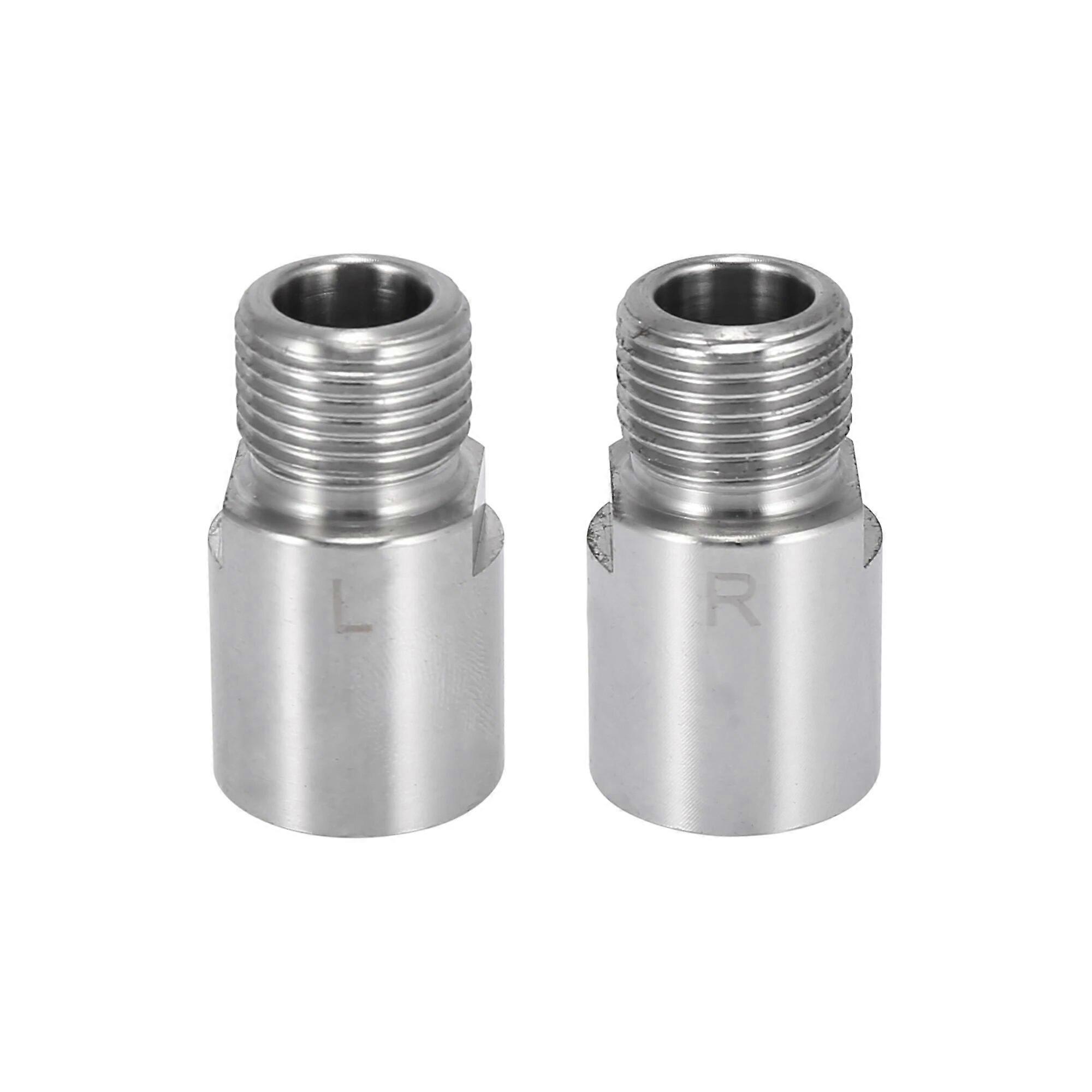 X Autohaux 1 Pair Silver Tone Left Right Bicycle Pedal Extender Adapter Extended Pedal Spacer Fit for 9/16 Inch Threaded Pedals