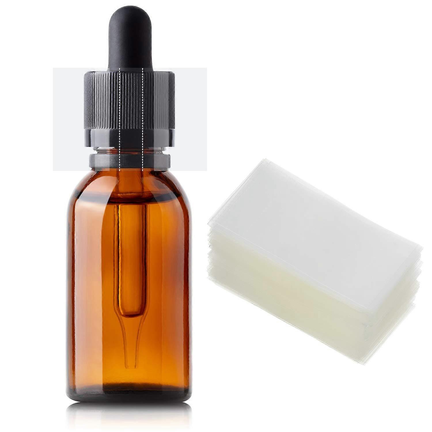 500 Pieces Shrink Wrap Clear Perforated Bottle Shrink Bands Heat Shrink Wrap for Essential Oil Bottle Dropper Bottle and Test Tube Bottle Cap (18 x 0