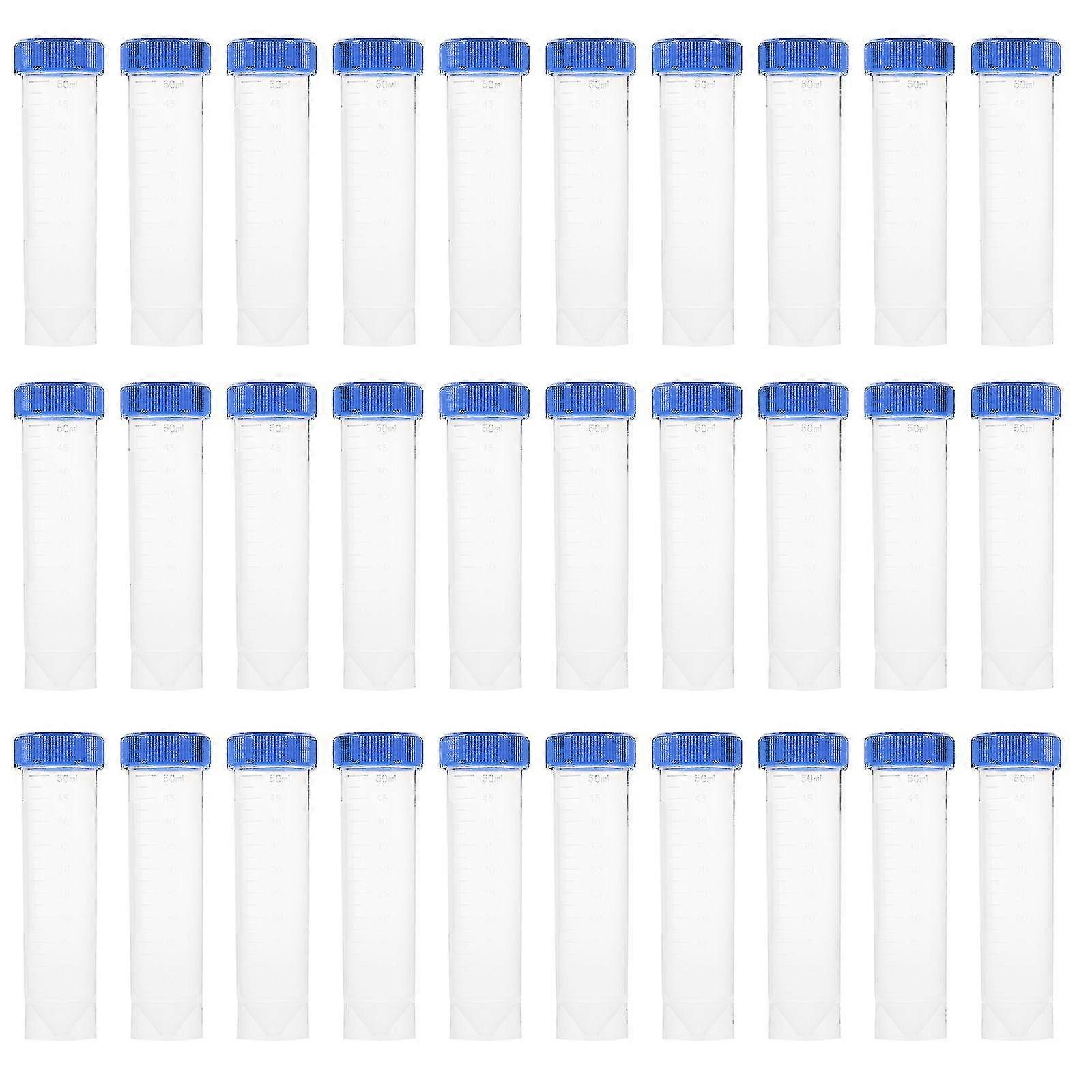 50 Pcs Flat-bottom Centrifuge Tubes - Sample Plastic Tubes with Screw Caps
