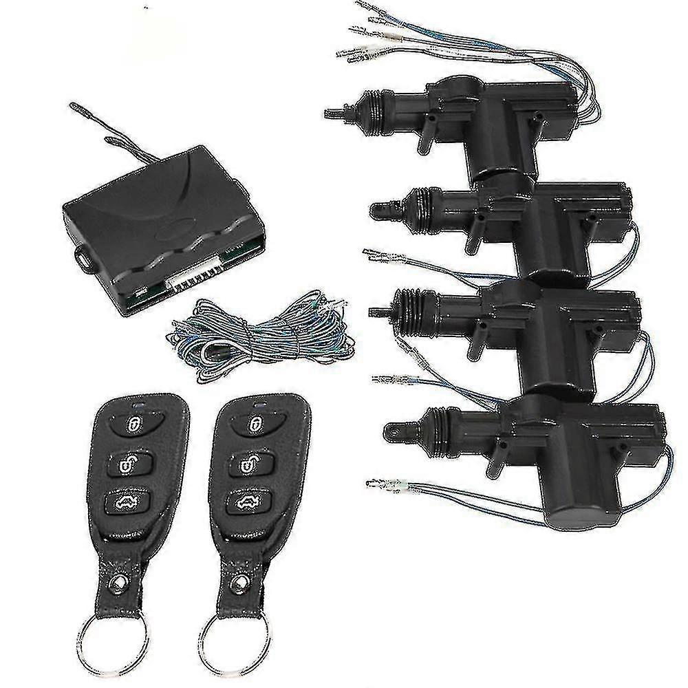 Car Remote Control Keyless Entry System Locking Kit With 4 Door Lock Actuator Universal 12v - Jxlgv