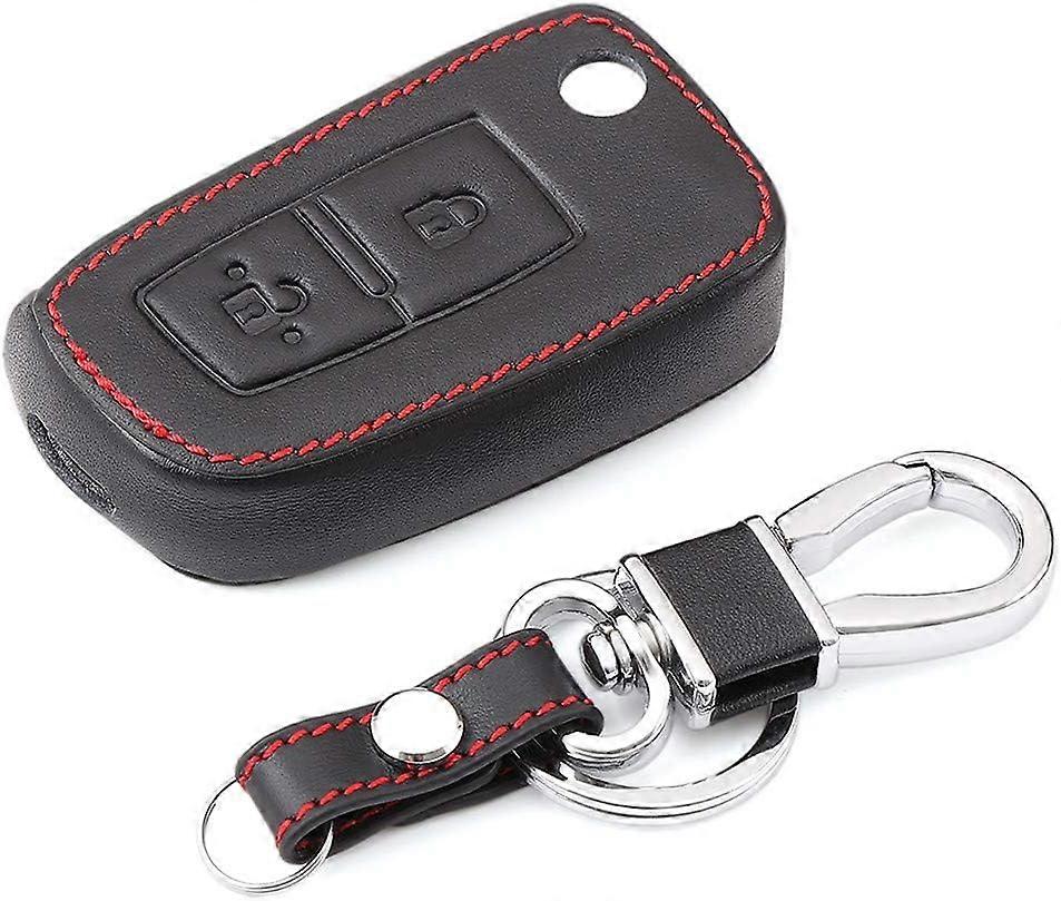 Leather Car Key Cover Case, Nissan Qashqai/X-Trail/Juke/Sentra/Versa/Altima/Micra/Pulsar, 2 Buttons