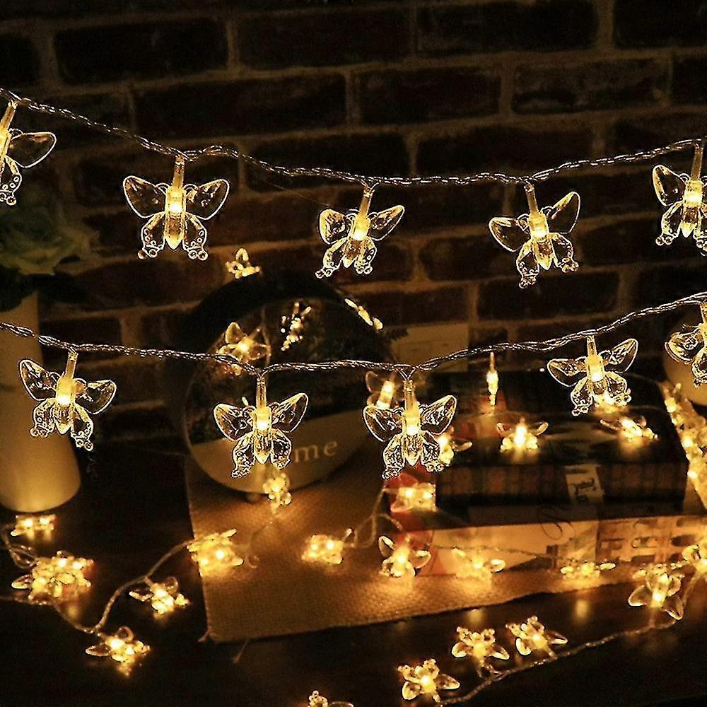 LED Butterfly Fairy String Lights 1.5M-10LEDs 3M-20LEDs 6M-40LEDs Battery or USB Powered Christmas L