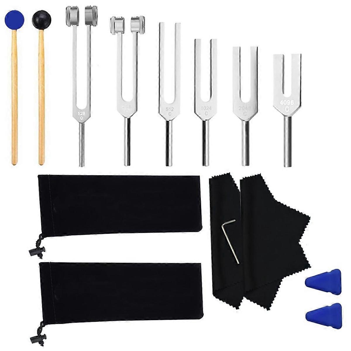 128 HZ Stimmgabel-Set, Stimmgabel für Heilchakra, Klangtherapie, halten Sie Körper, Geist und Seele in perfekter Harmonie Silber