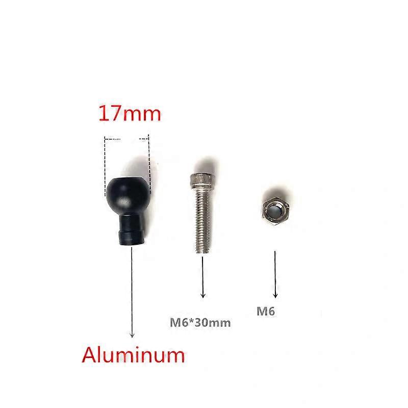 Aluminum Alloy 17mm Ball Head Adapter Clip for GoPro Hero 10 9 8 Camera Car Auto Mounting Bracket 1/4 /M6 Screw Mount