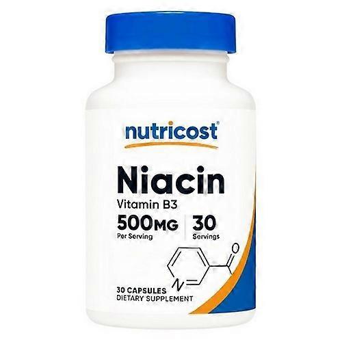 كبسولات نياسين فيتامين ب 3 من نوتريكوست ، 500 مجم ، 30 كبسولة