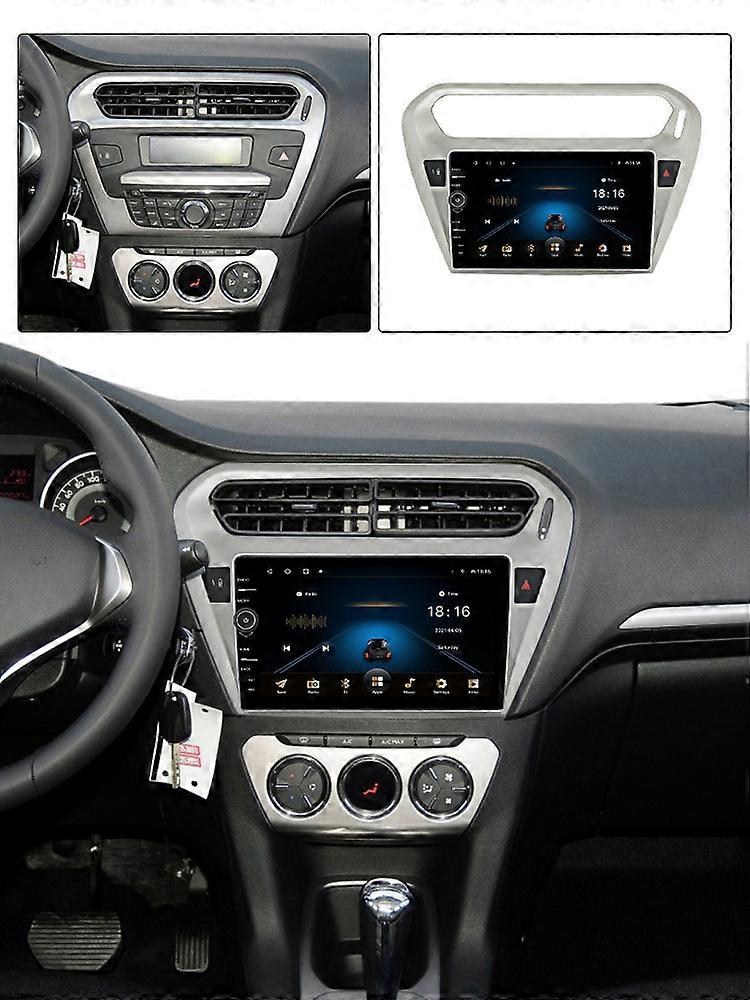 Android QLED Screen Carplay+Auto 8+128G Car Radio For Peugeot 301 2013-2016 Multimedia Player GPS Navigation WIFI 4G LTE RDS DSP