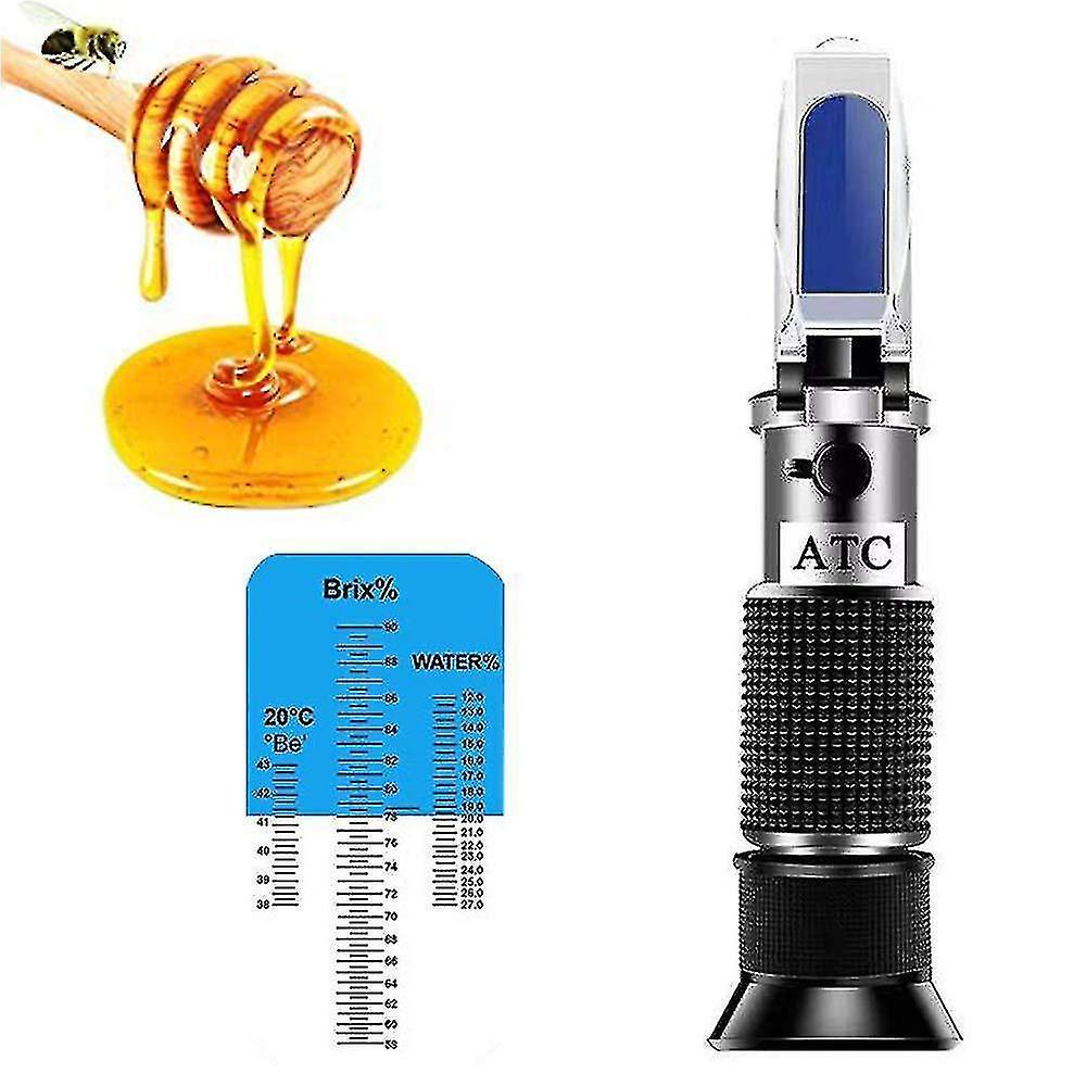 Telescopes honey refractometer for honey moisture brix and baume 3 in 1 uses 58 90% brix scale range