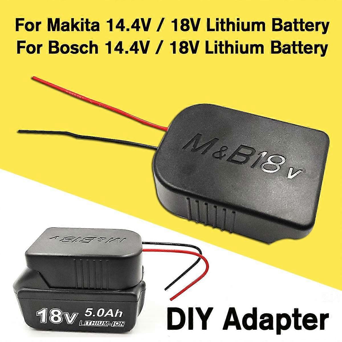 Battery Converter Adapter Output DIY Cable Connection Plastic Heat Resistant Screw Fixation For Makita For Bosch14.4/18V
