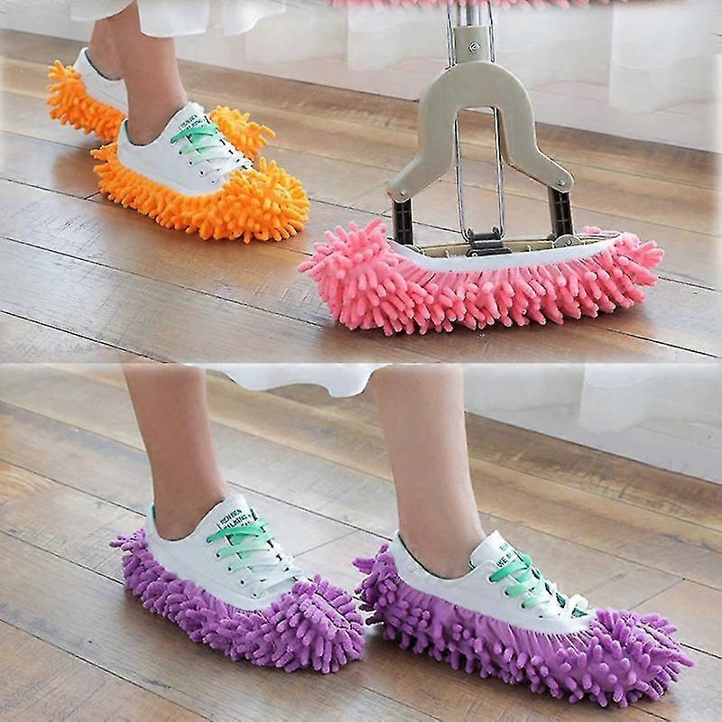 10 Pieces Microfiber Mop Slippers Shoes Cover Soft Washable Reusable