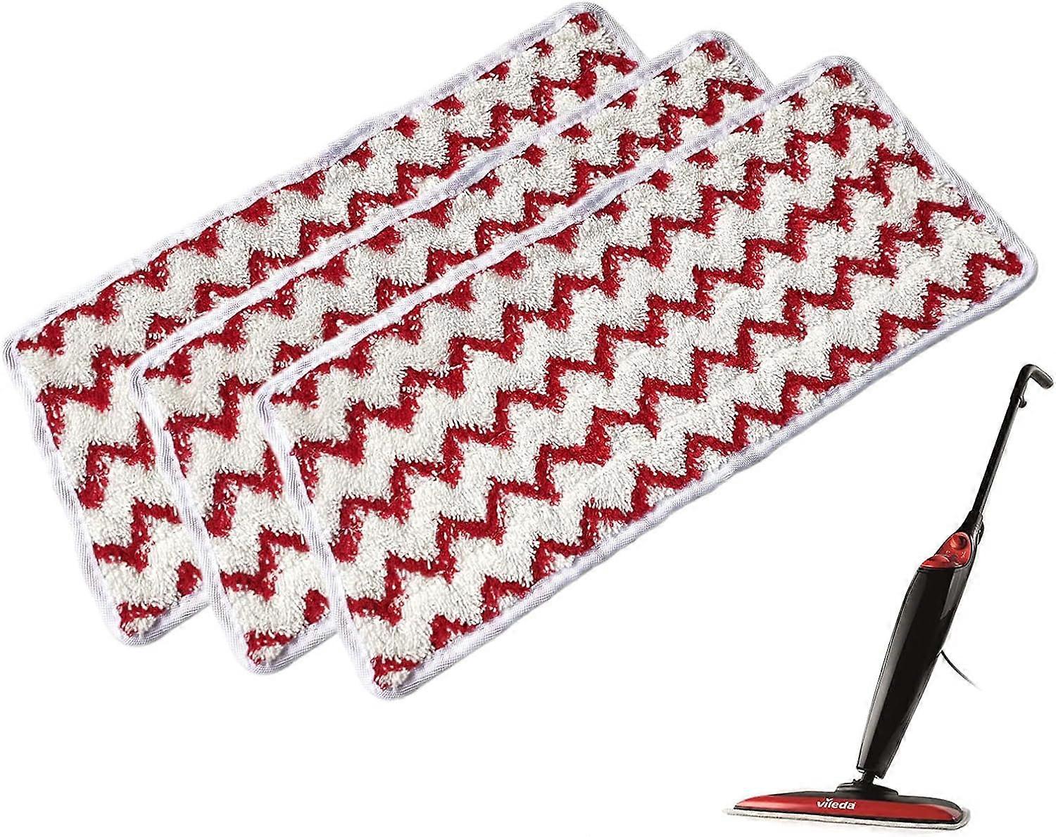 Reusable Microfiber Replacement Pads for Vileda XXL Steam Mop, 3 Pieces