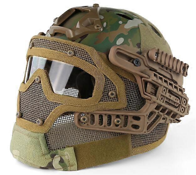 G4 System Tactical PJ Helmet Fullface With Protective Goggle and Mesh Face Mask Airsoft Helmets for Military Paintball