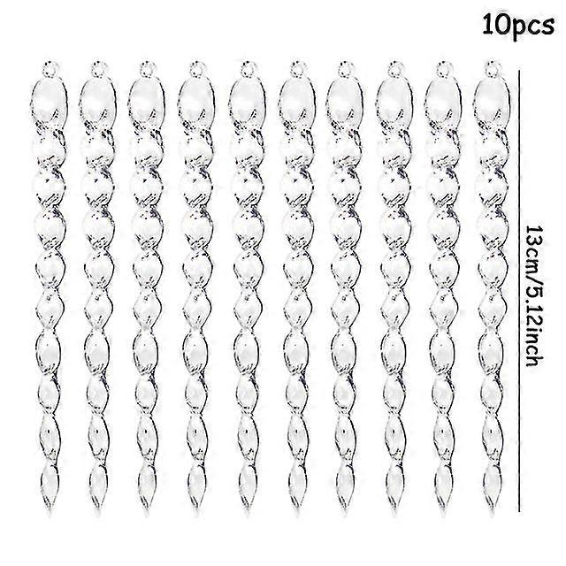 10/20/50pcs 13cm Christmas Simulation Ice Xmas Tree Hanging Ornament Fake Icicle Winter Party Christmas New Year Home Decoration