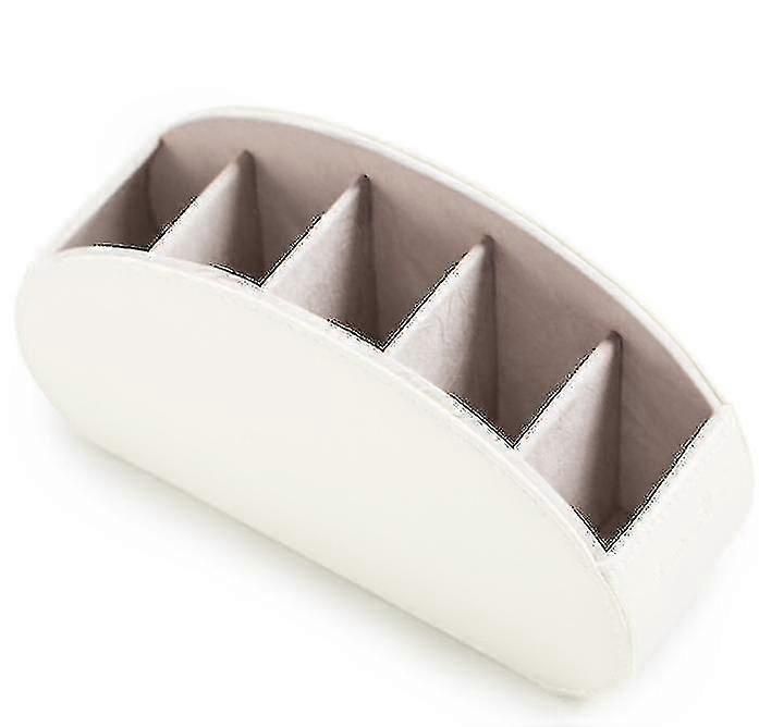 Remote Control Holder Organizer Box Leather Multi Functional Office Organizationwhite