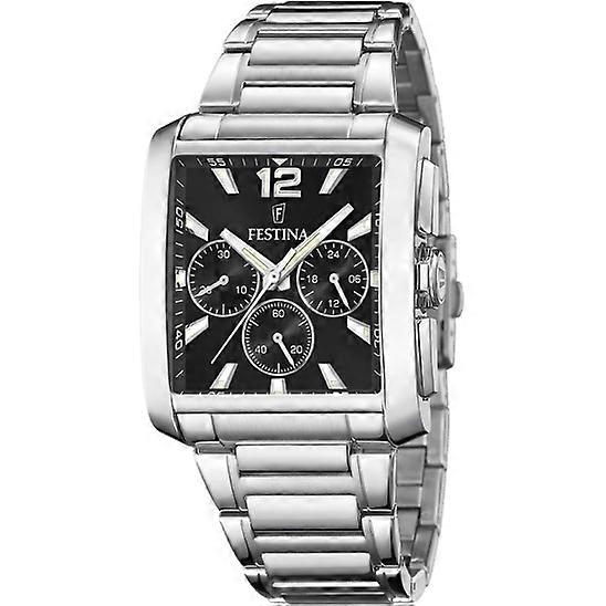 Festina Men's Rectangular Watch Bracelet Black Dial 38mm