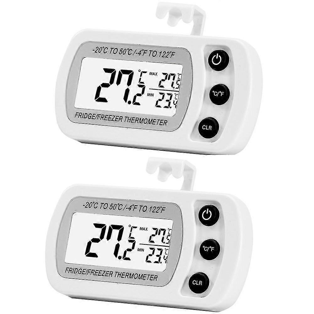 2 Pack Digital Refrigerator Freezer Thermometer With Max/min Recording Function With Large Lcd Display