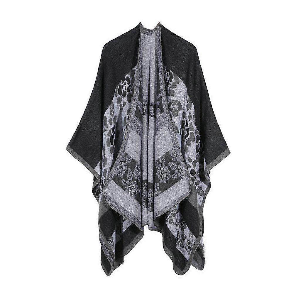 Warm Shawl Scarf Open Front Poncho Winter Cardigant for Lady