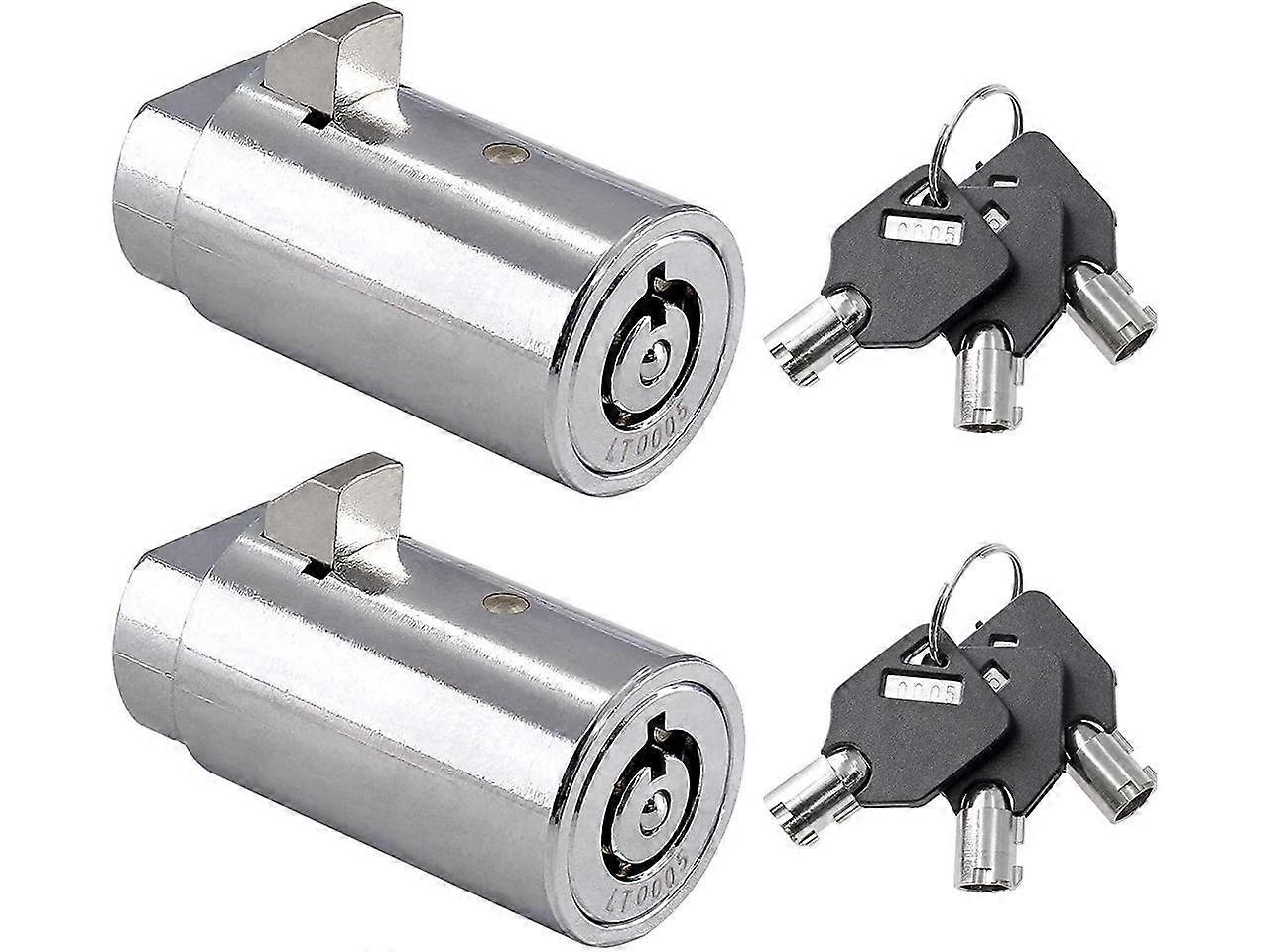 2Pcs Vending Machine Lock Keyed Alike Coke Machine Lock Snack Machine Lock Candy Machine Lock Soda Machine Lock, 6Pcs Keys