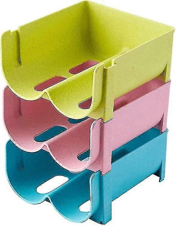 3Pcs Non-skid Fall-proof Drink Box Durable Storage Container Stackable Rack