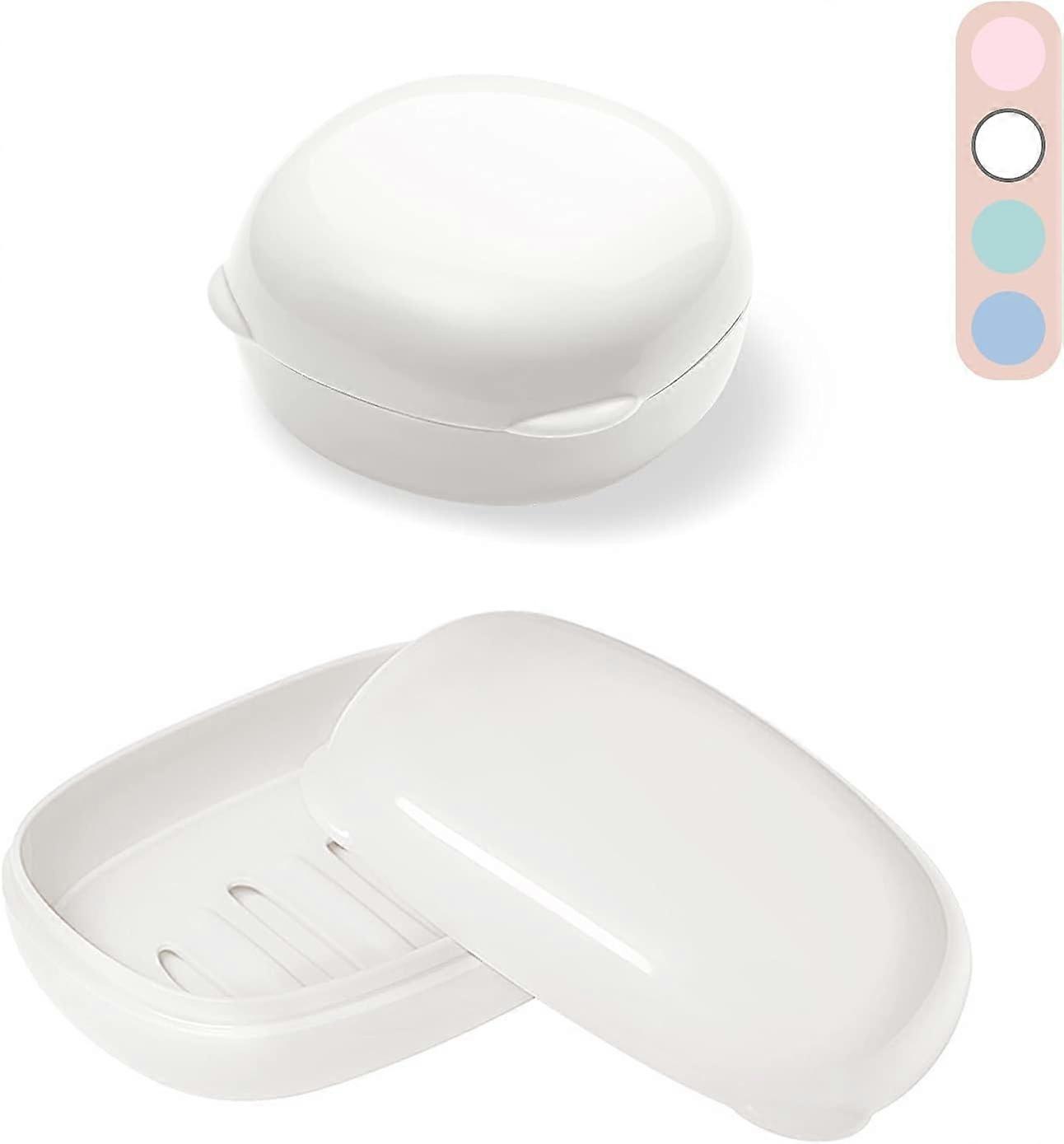 2-Piece Travel Soap Case, Soap Dish with Lid, Plastic Soap Dish, Waterproof Soap Dish for Backp