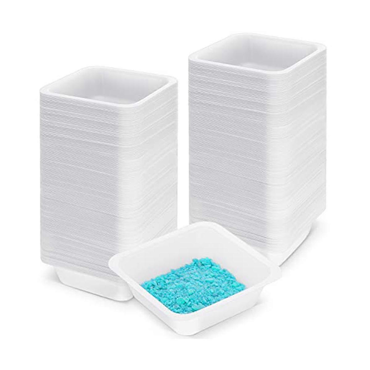 250 Paket Tartı Tekneleri Orta 100ml Kare Tek Kullanımlık Plastik Tepsiler Ölçek Anti Statik Plastik Tava İçin