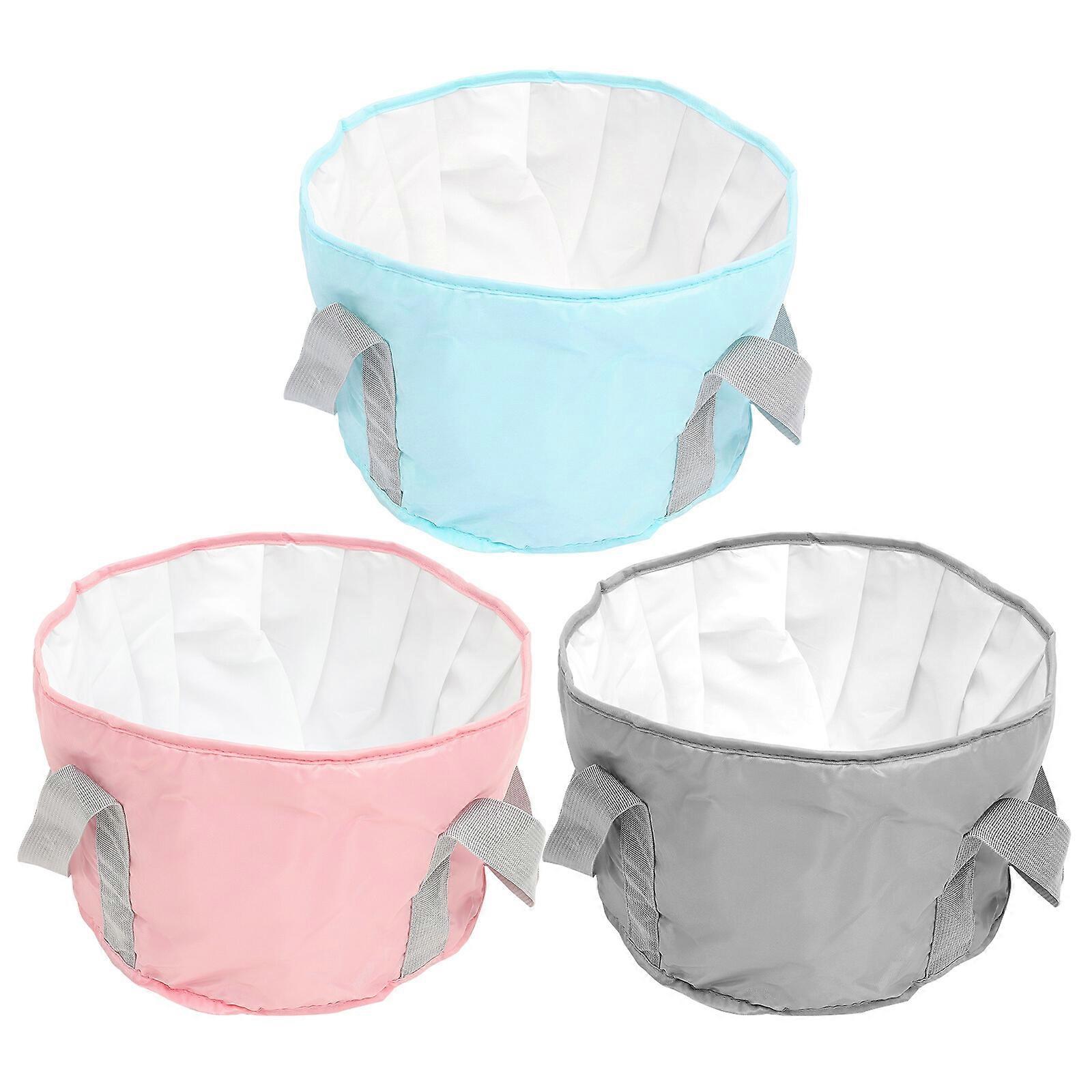 3Pcs Collapsible Bucket Foot Soaking Bucket Portable Foot Soaking Bag Collapsible Water Bucket