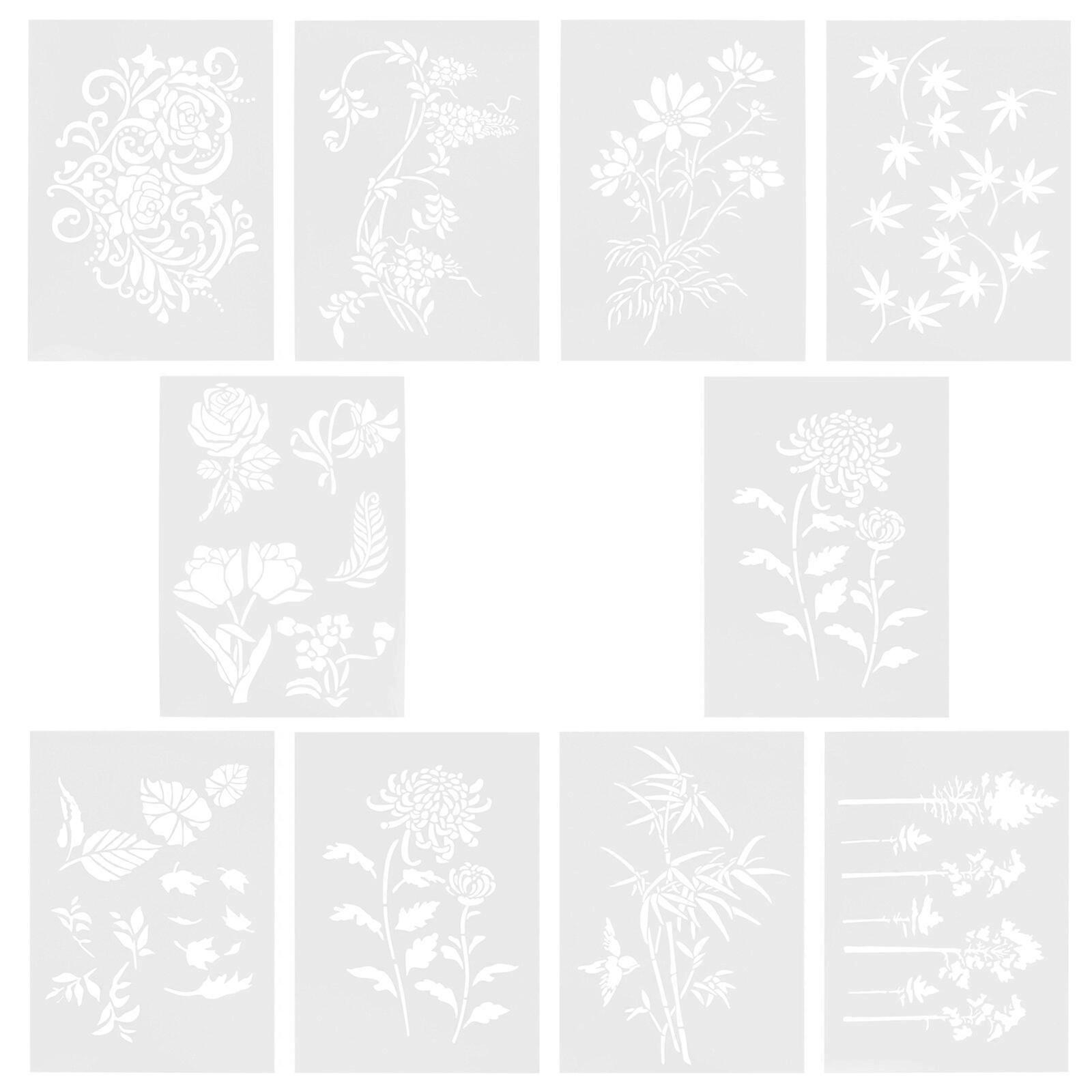 10pcs Leaf Stencil Creative Hollow Stencil Template DIY Leaf Painting Stencil