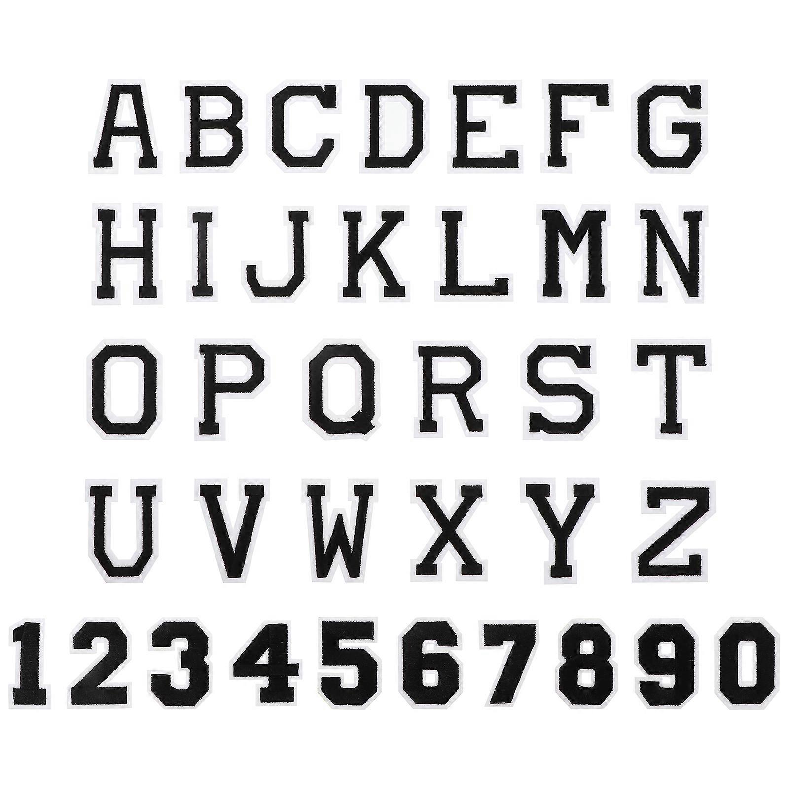 36pcs Iron-on Letters Numbers Patches DIY Embroidery Patches for Clothes Bags