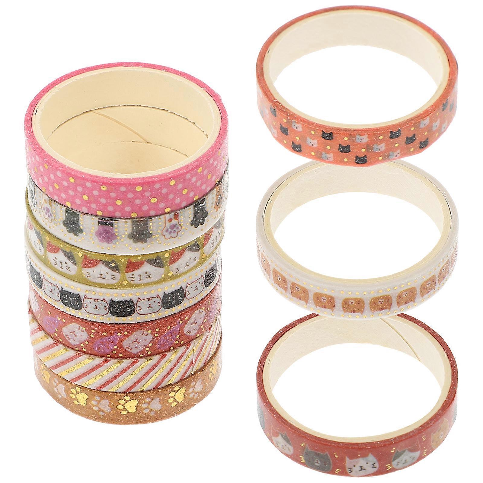10 Rolls Pet Dog and Cat Pattern Washi Paper Tapes Scrapbooking Diary Decorative Stickers