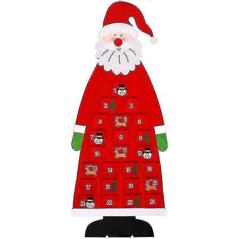 Christmas Advent Calendar 3d Santa Felt Advent Calendar With 24 Days Pockets Xmas Countdown