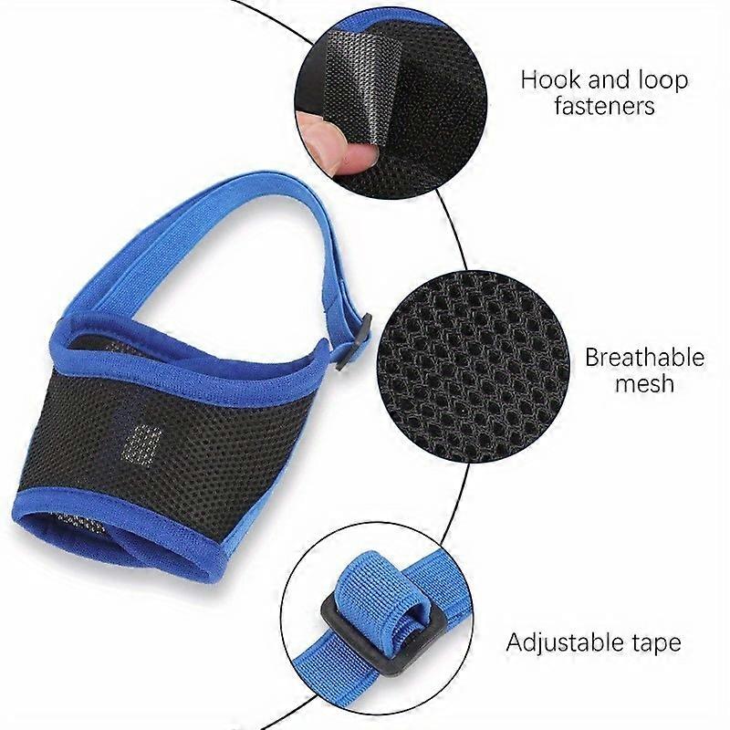 New style 1pc Adjustable Polyester Dog Muzzle - Breathable Mesh Anti-Barking and Anti-Biting Pet Mouth Guard with Hook and Loop Fasteners - No Power S