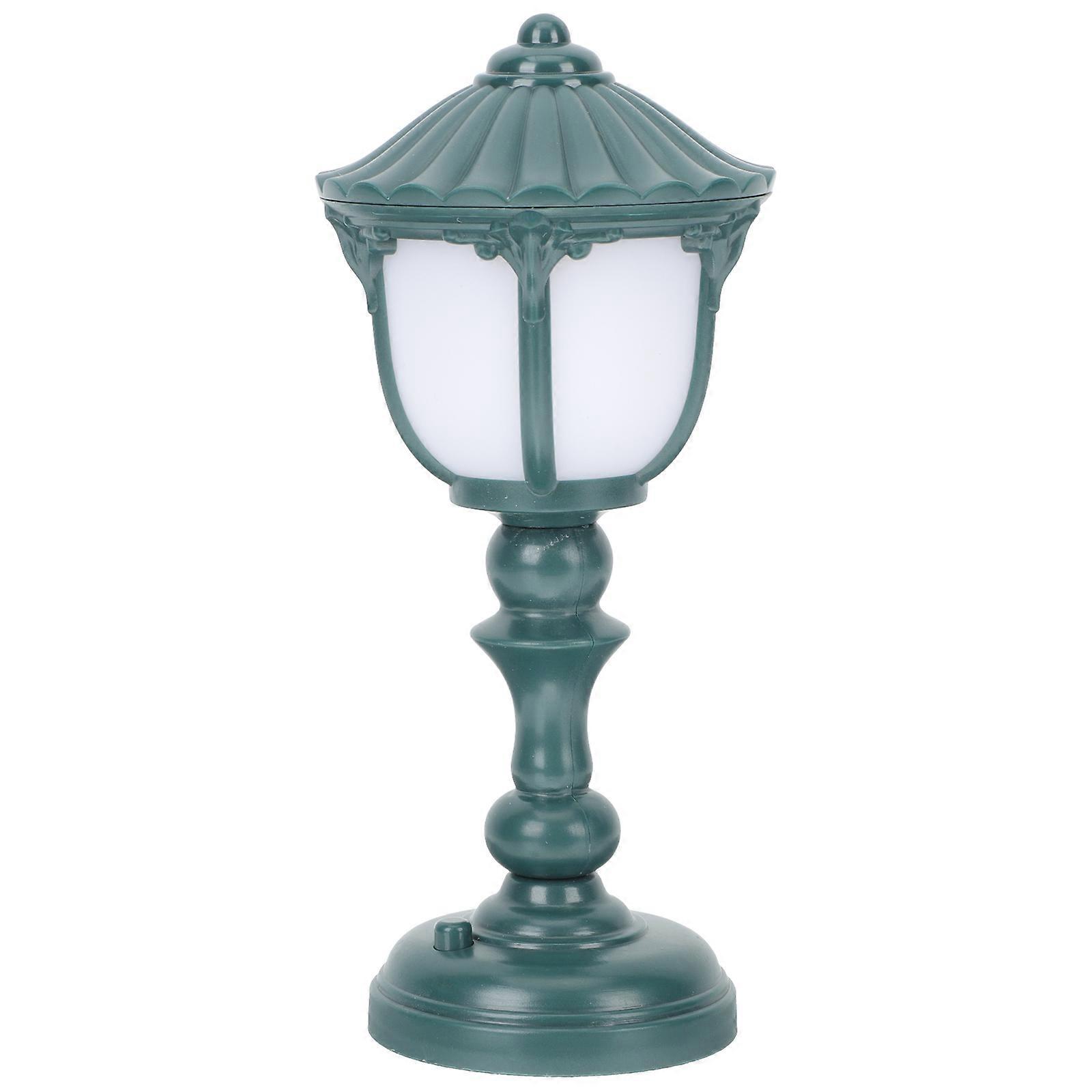 Mini Street Lamp Model Table Lamp Vintage Desktop Decor Light Bedside Night Light