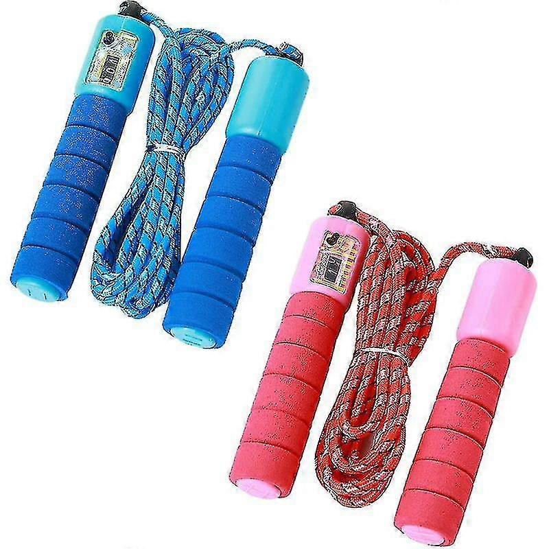 Corde à sauter pour enfants, corde à sauter 2 pièces avec comptoir et poignées confortables