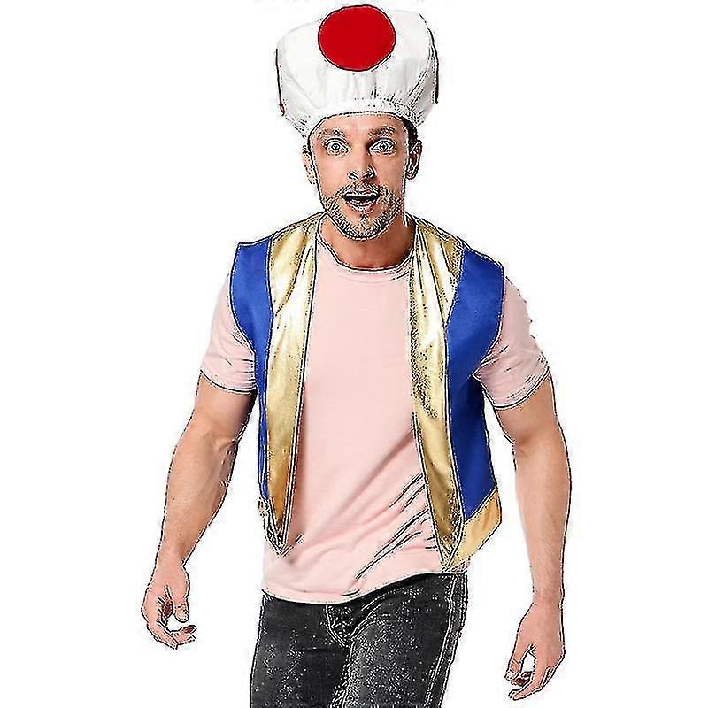 Halloween Spel Karakter Cosplay Kostuum Mushroom Kingdom Red Dot Mushroom Head Captain Chino Speel Kostuum