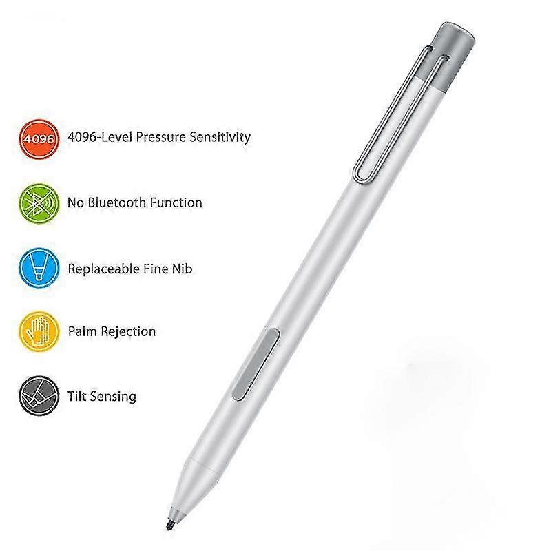 For Stylus Pen Go Pro7/6/5/4/3 Electronic Pen 4096 Levels of Pressure with Tip Extractor+Tip -Silve