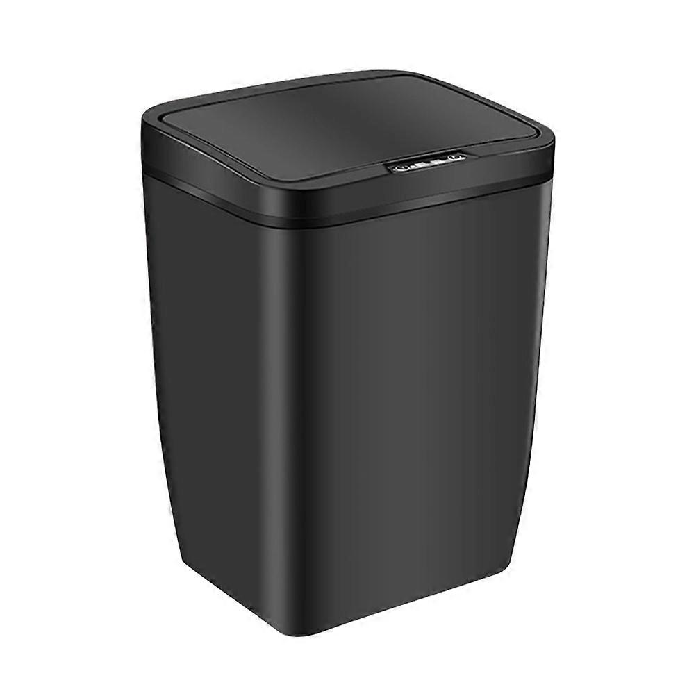 Inductive Trash Can Trash Bin Automatic Smart Sensor Kitchen Bathroom Rubbish Bin Garbage Can Waste Bin without Battery (Black)