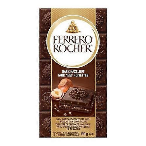 Ferrero Rocher Dark Hazelnut Chocolate Bar, 90 Grams (Case Of 8)