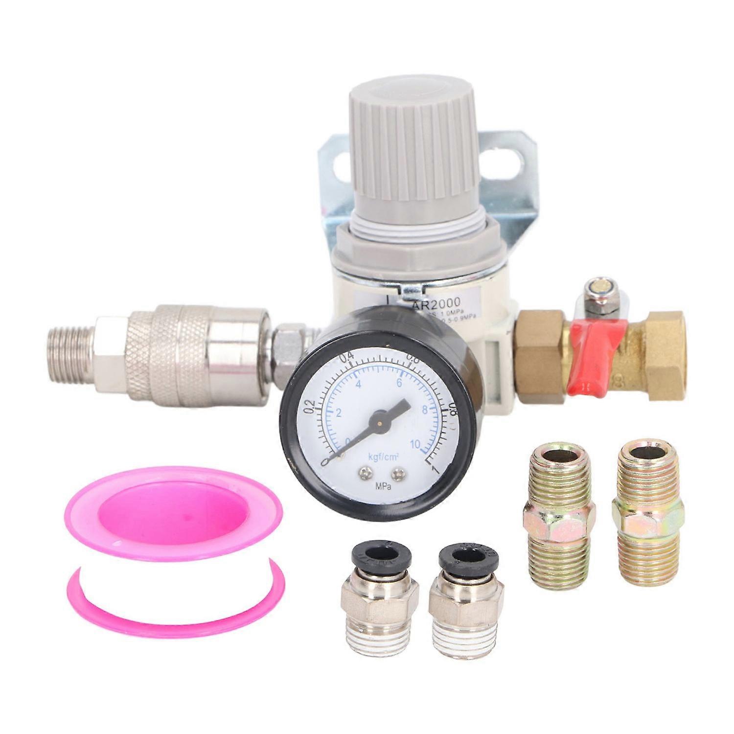 3/8in NPT Air Compressor Regulator with 0 to 1 MPa Gauge for Air Compressors and Pneumatic Tools 