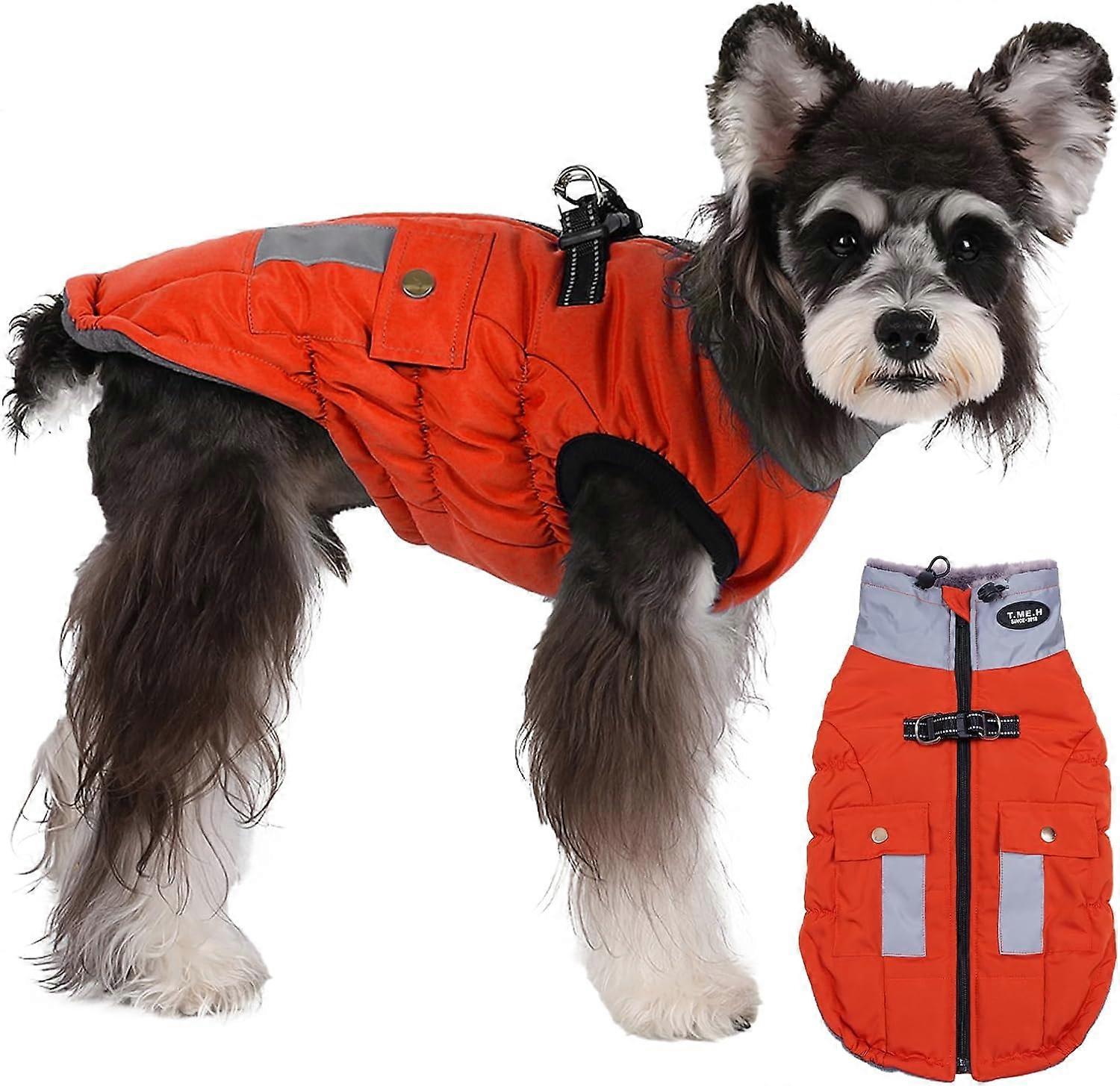 Dog Winter Coat, Waterproof Material, Reflective Design, Warm Jacket for Large Active Pets in Red