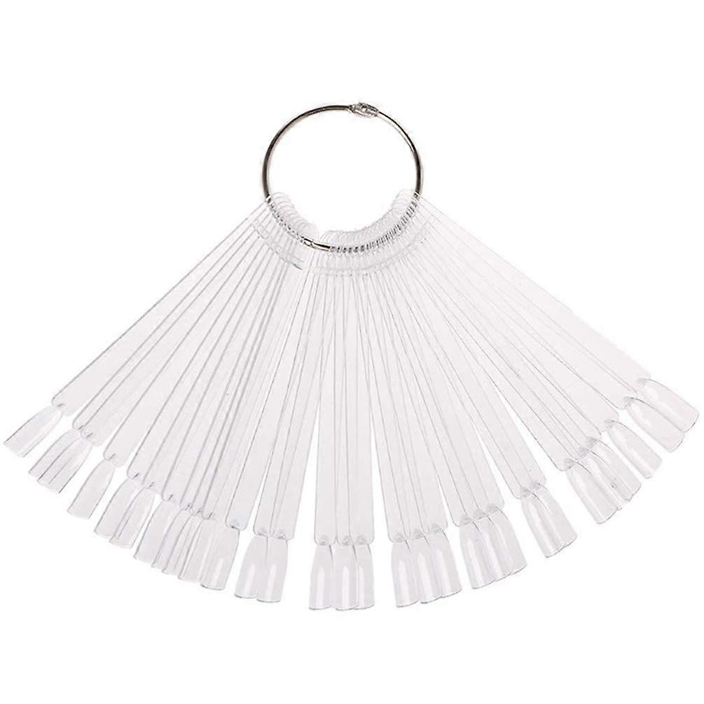 False nail swatches, practice display tips, metal split ring