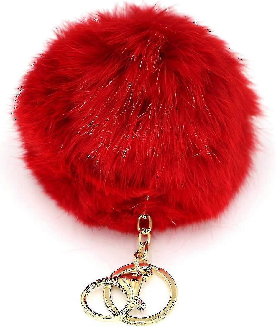 Rabbit Fur Ball Pom Pom Keychain for Adult's