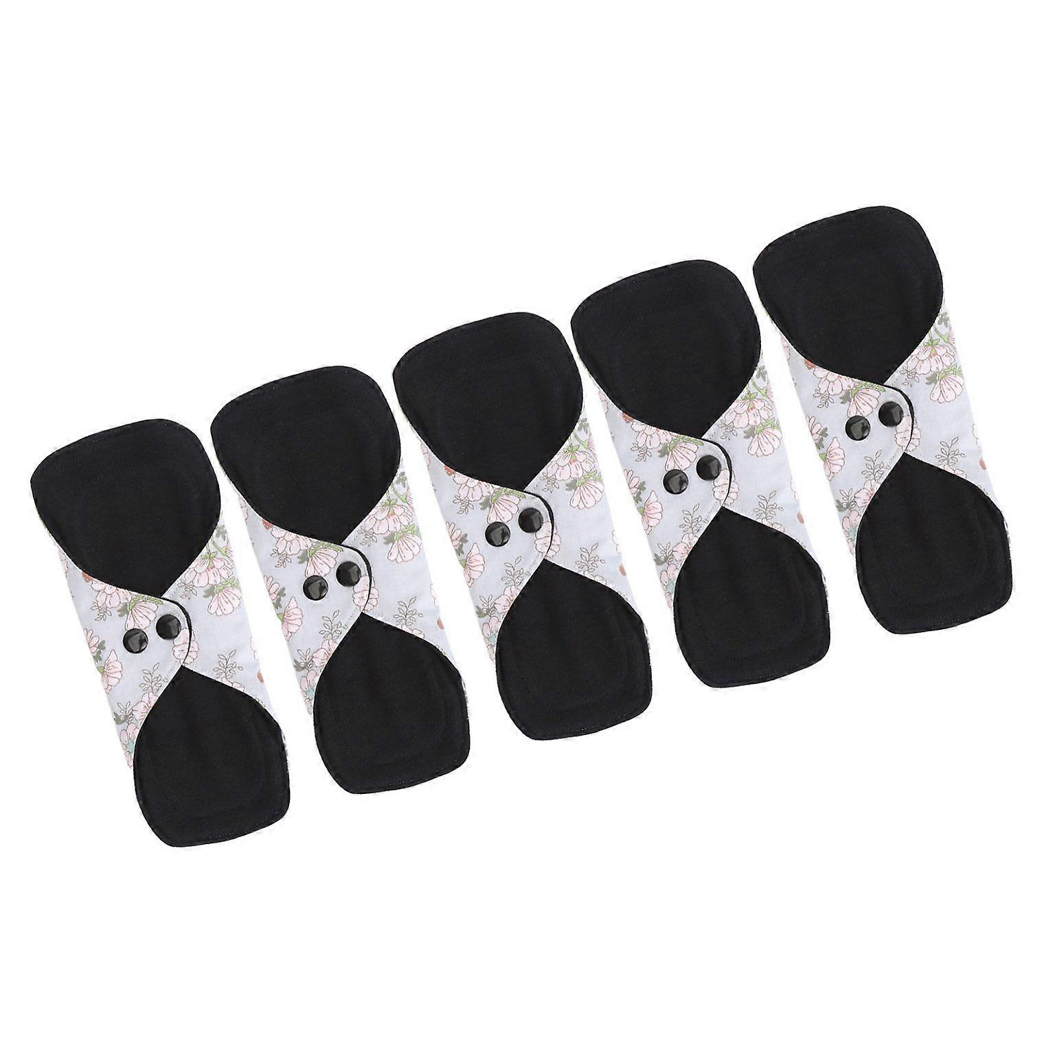 5-Pack Reusable Menstrual Pads - Highly Absorbent and Washable