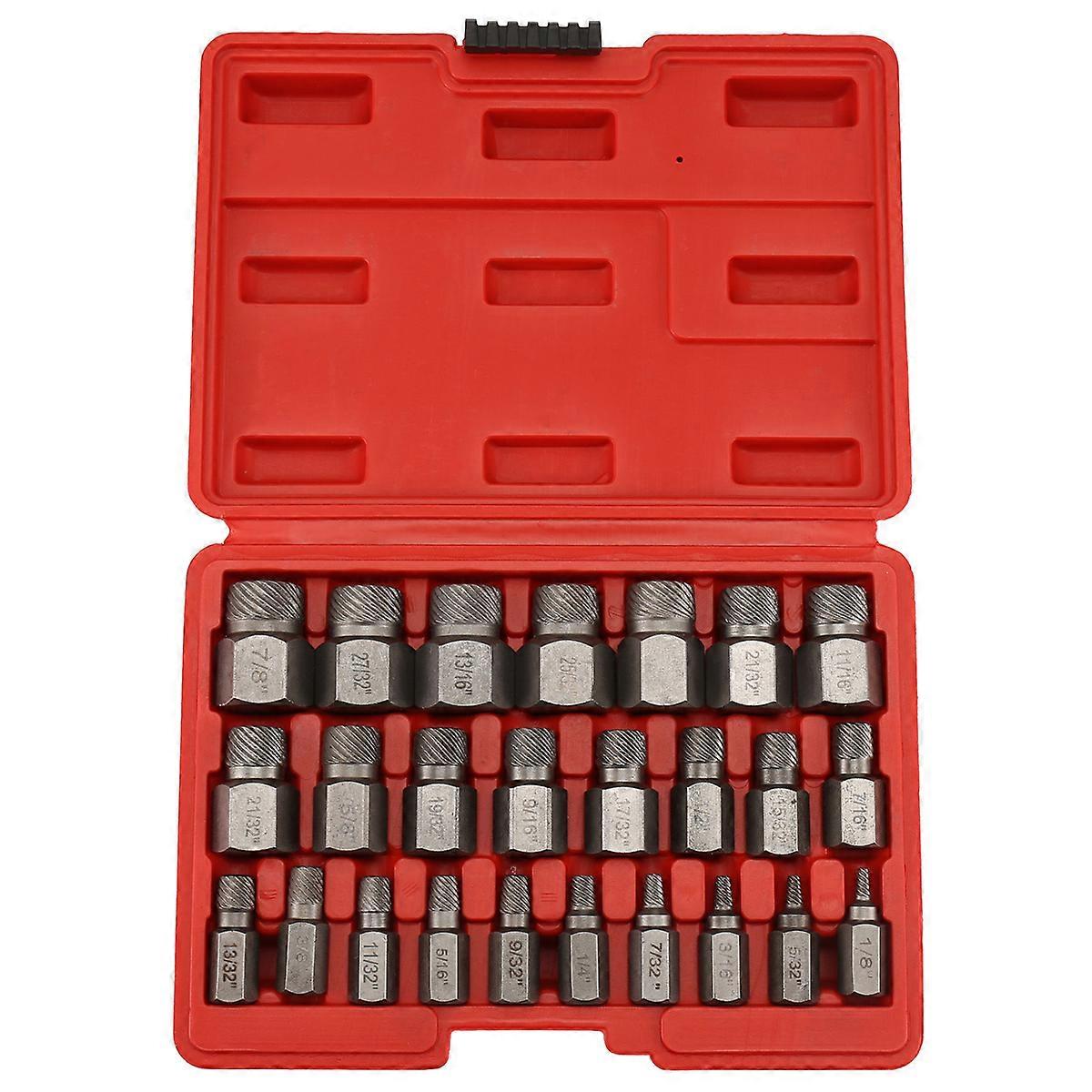 25 Pieces Screw Extractors Hex Shank Imperial Screw Remover Tool for Damaged Screws Bolts Extractor Tool Natural Color
